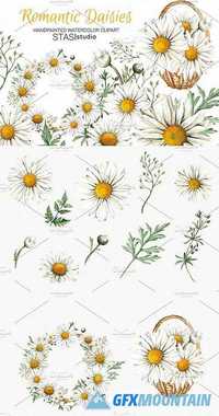 WATERCOLOR DAISIES CLIPART 1595181