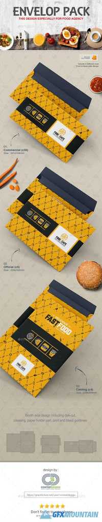 Envelop Design Pack Template for Fast Food / Restaurants / Cafe 20350783
