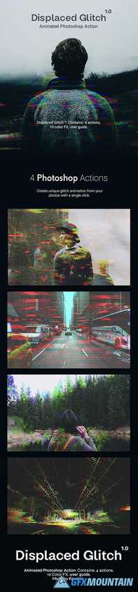 Displaced Glitch - Animated Photoshop Action 20348032