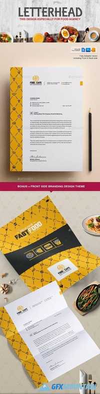 Letterhead Design Template for Fast Food / Restaurants / Cafe 20308425