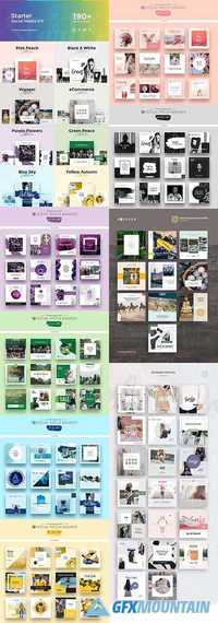 Starter Social Media Kit - Creative collection of banners for social media, advertising products and events