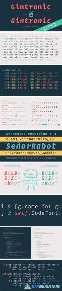Gintronic Font Family