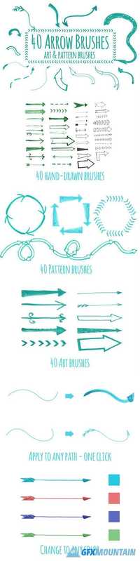 40 Hand-drawing arrow brushes 1755817