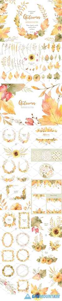 Autumn watercolor collection 1710589