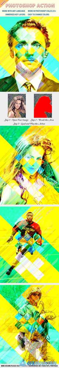 Colorful Rectangles Effect Photoshop Action 20566475