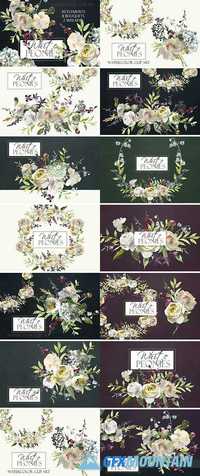 WATERCOLOR WHITE FLOWERS CLIPART 983330