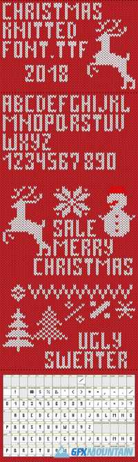 Christmas Knitted Font Ol 1803254