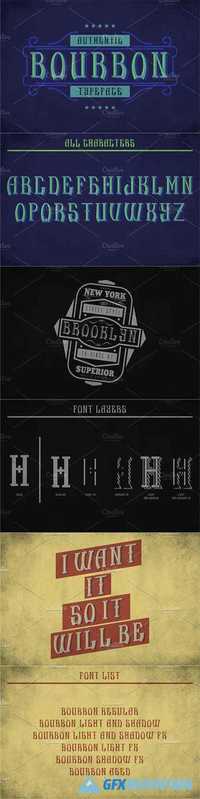 Bourbon Vintage Label Typeface  1791129