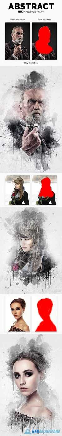Abstract Ink Photoshop Action 20596640