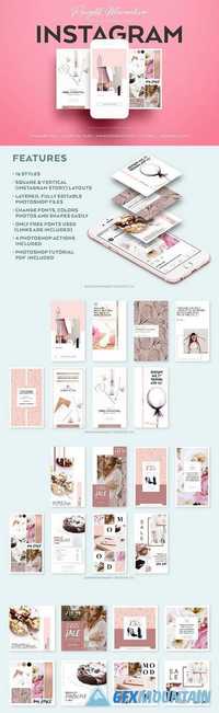 RoseGold Square & Story Templates 1863522