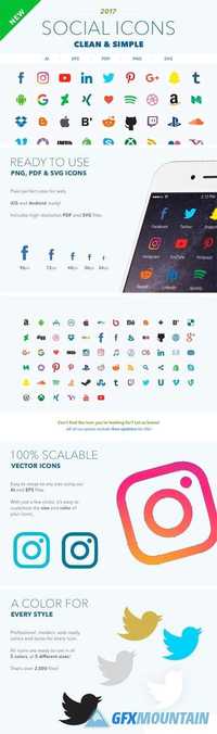 2017 Clean & Simple Social Icons 1806513
