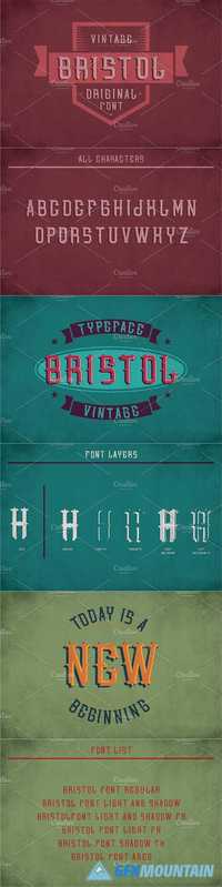 Bristol Vintage Label Typeface 1850018