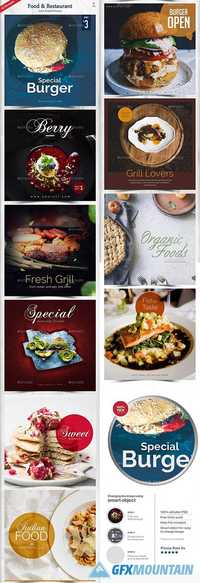 Food & Restaurant Instagram Templates - 10 Designs 20738004