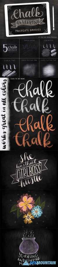 5 Chalk Lettering Procreate Brushes 1923481