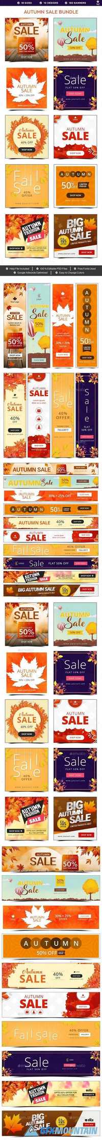 Autumn Sale Banners Bundle - 10 Sets - 180 Banners 20770063