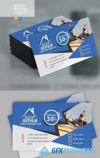 Roof Repair Business Card Design 20773591