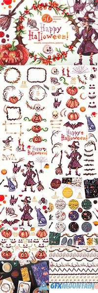 Watercolor set Happy Halloween 1954361