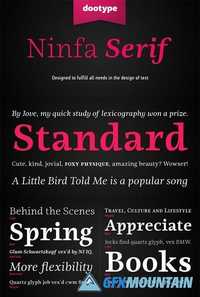 Ninfa Serif Font Family for Books & Magazines - 10 Fonts $220
