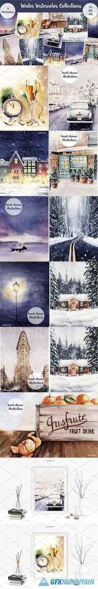 WINTER WATERCOLOR COLLECTIONS - 1837737