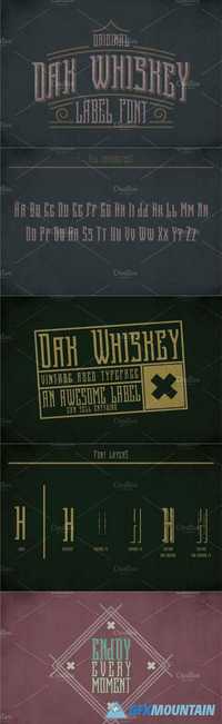 Oak Whiskey Vintage Label Typeface 2028556