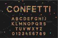 Colorful font from confetti 1956139