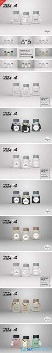 Clear Mini Bottle Set Mock Up 2022750