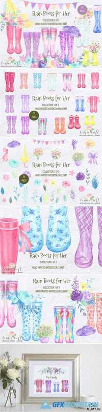 WATERCOLOR RAIN BOOTS FOR HER - 2103988