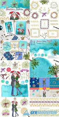 Christmas Mistletoe Watercolor Set 2058418