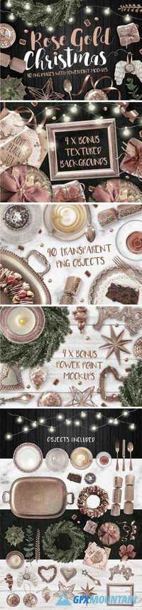 ROSE GOLD CHRISTMAS PNG PHOTO PACK - 2104177