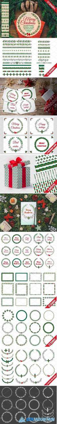 CHRISTMAS WREATH AND BRUSHES - 2046638