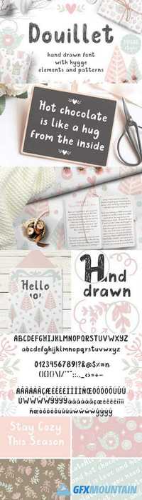 Douillet Font with Hygge Clipart! 2141214