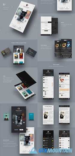 Li Online Library - Creative Library App PSD Template designed in Photoshop