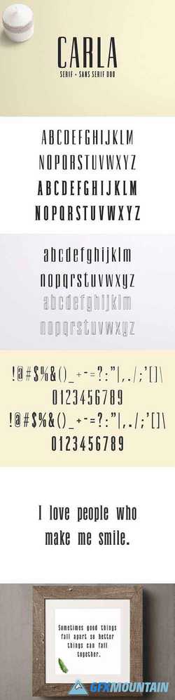 Carla Duo 8 Font Family Pack 2123066