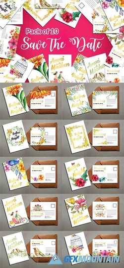 10 Floral Wedding Postcards Bundle 2083107