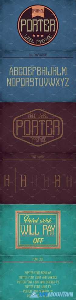 Porter Vintage Label Typeface 1877509