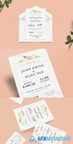 Simple Floral Wedding Invitation 21112541