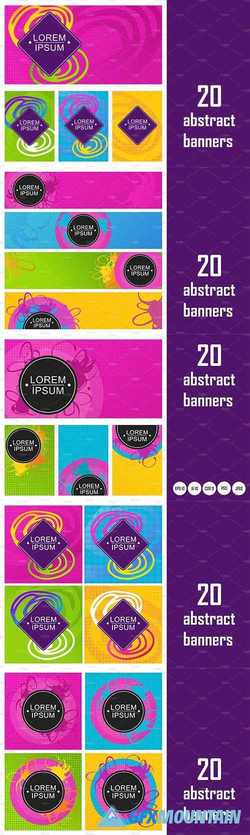 20 abstract bright neon banners   2175105
