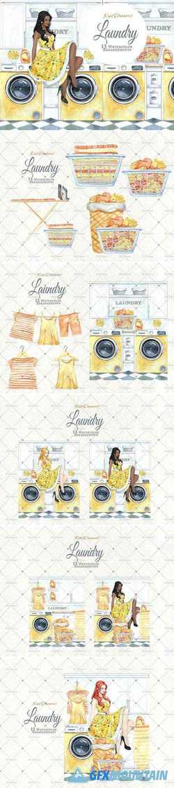 LAUNDRY WATERCOLOR CLIPART 2 2121298
