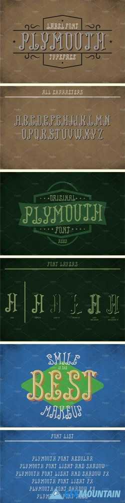 Plymouth Vintage Label Typeface 1811950