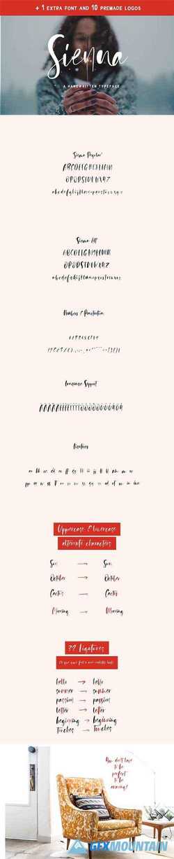 Sienna Signature Font + Extras