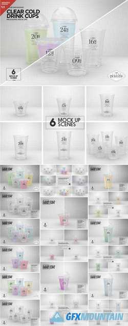 CLEAR COLD DRINK CUPS MOCKUP - 2051940