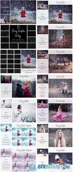 40 DREAMY SNOWFLAKES PNG OVERLAYS 2185552