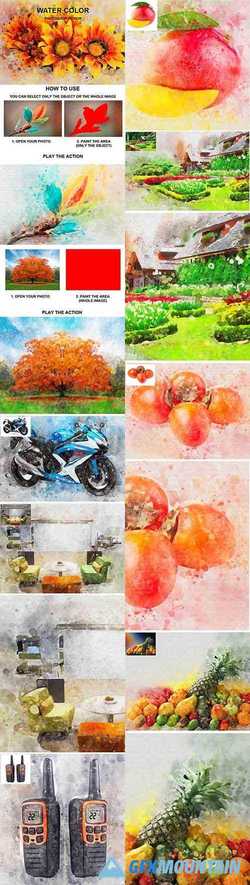 Water Color Photoshop Action 21335893