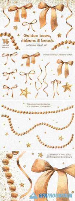 GOLDEN BOWS, RIBBONS & BEADS 2203042
