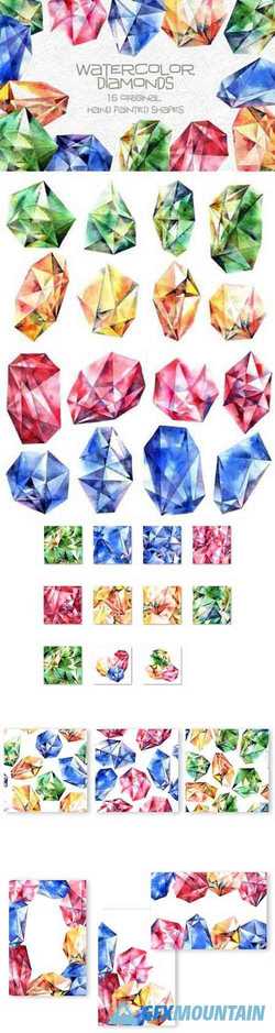 Watercolor diamonds set 2225654