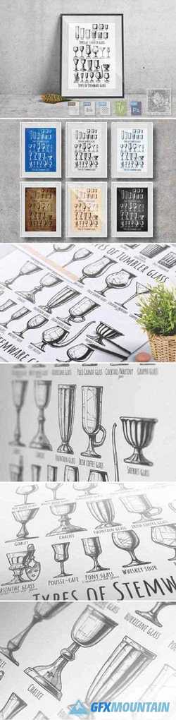 Types of tumbler and stemware glass 2225158