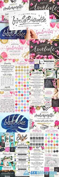 The Lovely Bundle I Fonts + Extras! 2093009