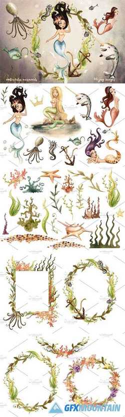 Watercolor Mermaids Collection 2267143