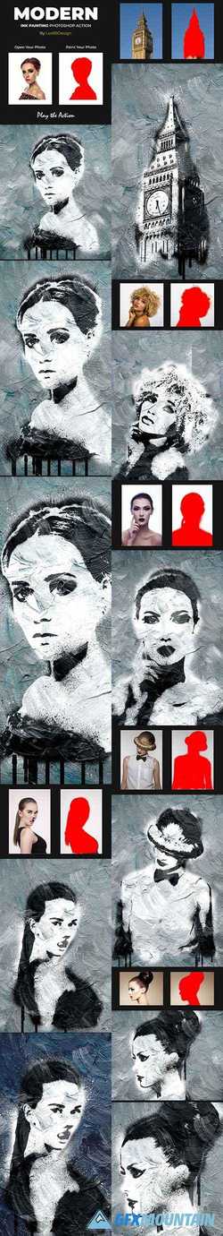 Modern Ink Painting Photoshop Action 21387499