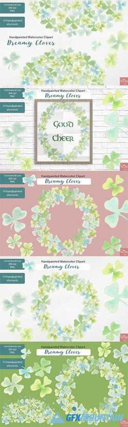Watercolor Clipart Dreamy Clover PNG 2322289